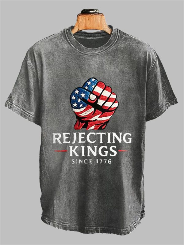 Mens "Rejecting Kings Since 1776" Print T Shirt 2